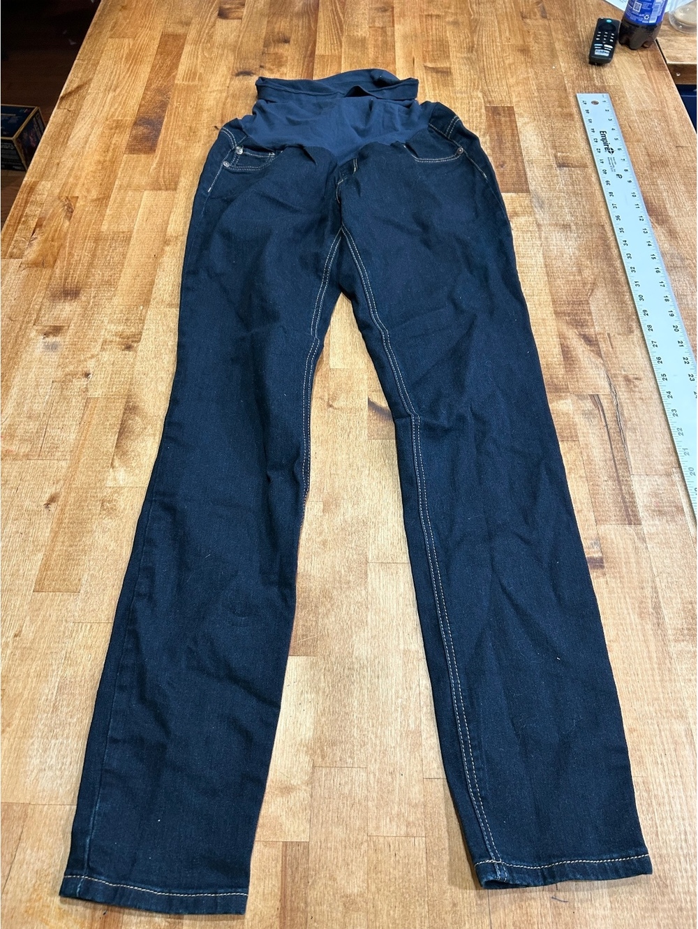 Indigo Blue Maternity Jeans Stretch Denim Pants Size Large